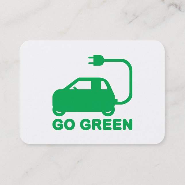 Tarjeta De Visita Van los coches eléctricos de la impulsión verde (Reverso)