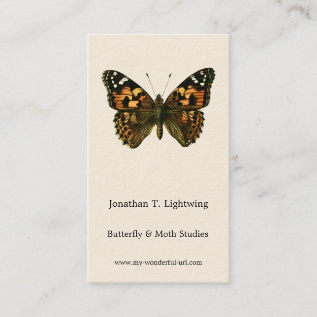 Tarjeta De Visita Vanessa Cardui - El negocio de la mariposa de Lady (Anverso)