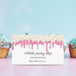Tarjeta De Visita Vanilla strawberry Frosting Drip