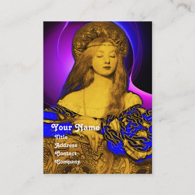 Tarjeta De Visita VANITY BEAUTY FASHION COSTUME DISEÑADOR Damasco Az (Anverso)