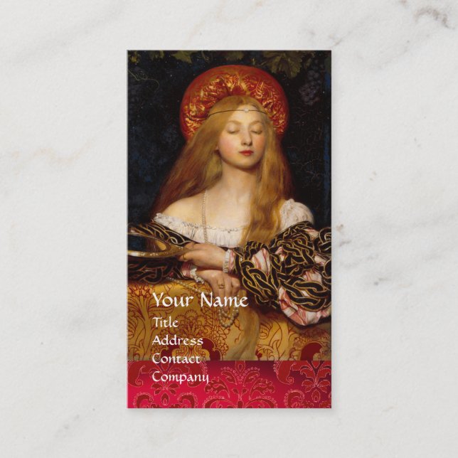 Tarjeta De Visita VANITY BELLEZA-FASHION DISEÑADOR DE COSTUMBRES Red (Anverso)