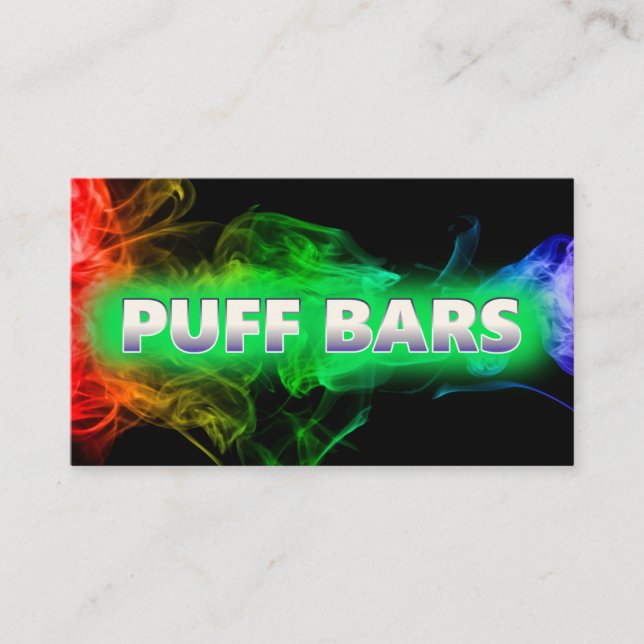Tarjeta De Visita Vape Puff Bar Black Business Card (Anverso)