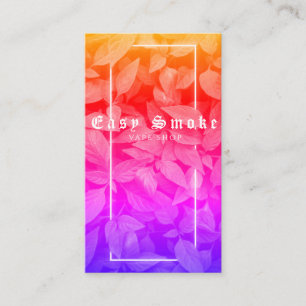 Tarjeta De Visita Vape Shop Green Rainbow Leafs Smoke Business Card