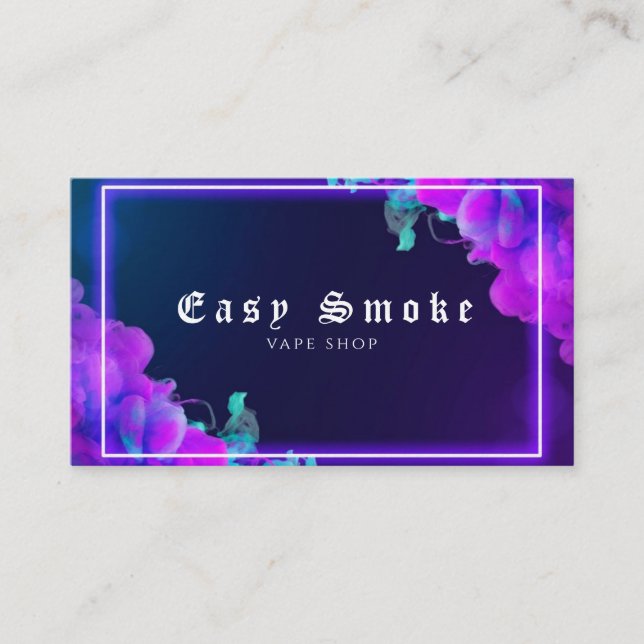 Tarjeta De Visita Vape Shop Neon (Anverso)
