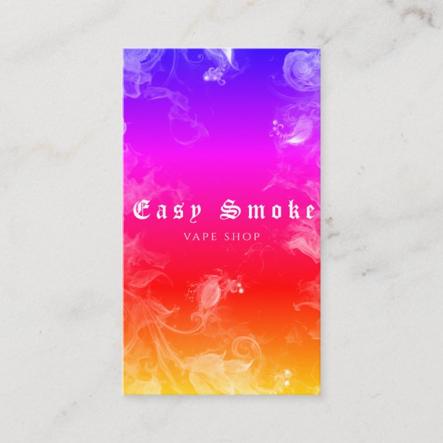 Tarjeta De Visita Vape Shop Rainbow Smoke Business Card (Anverso)