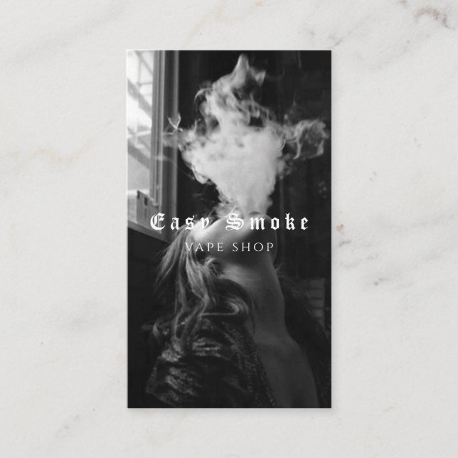 Tarjeta De Visita Vape Shop Smoke Black Business Card (Anverso)