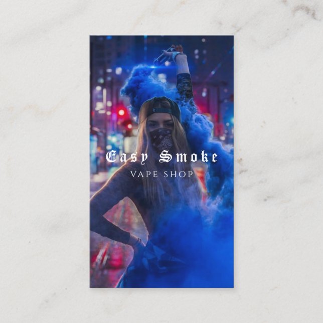 Tarjeta De Visita Vape Shop Smoke Black Business Card (Anverso)