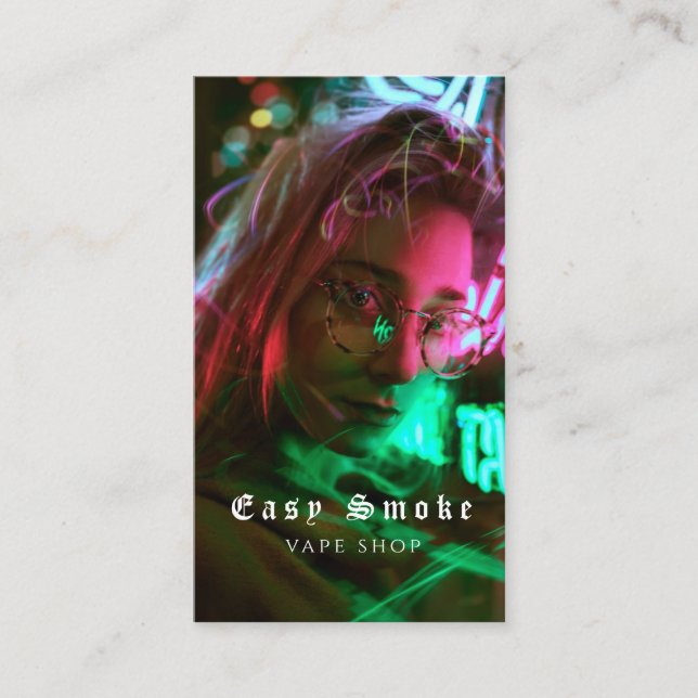 Tarjeta De Visita Vape Shop Smoke Black Business Card (Anverso)