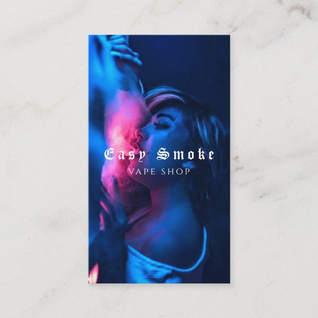 Tarjeta De Visita Vape Shop Smoke Black Business Card (Anverso)