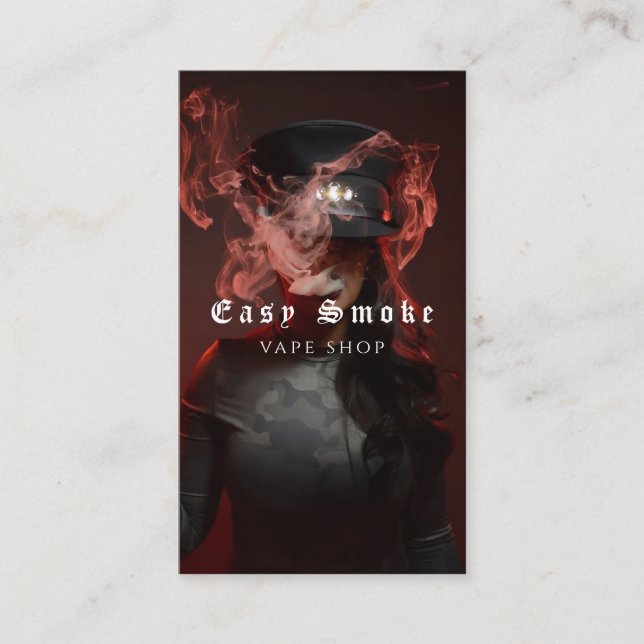 Tarjeta De Visita Vape Shop Smoke Black Business Card (Anverso)