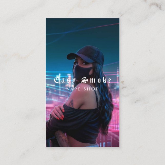 Tarjeta De Visita Vape Shop Smoke Black Business Card (Anverso)