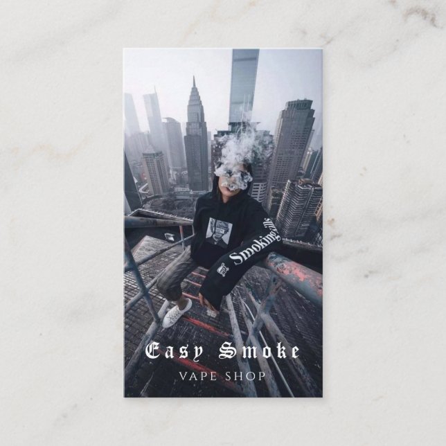 Tarjeta De Visita Vape Shop Smoke Black Business Card (Anverso)