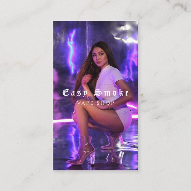 Tarjeta De Visita Vape Shop Smoke Black Business Card (Anverso)