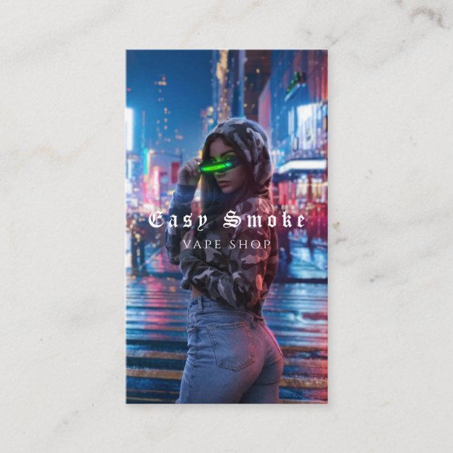 Tarjeta De Visita Vape Shop Smoke Black Business Card (Anverso)