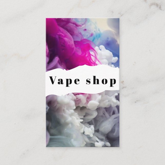 Tarjeta De Visita Vape Shop Smoke Cigarette Business Card (Anverso)