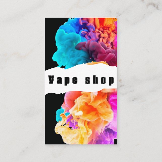 Tarjeta De Visita Vape Shop Smoke Cigarette Business Card (Anverso)