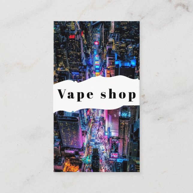 Tarjeta De Visita Vape Shop Smoke Cigarette Business Card (Anverso)