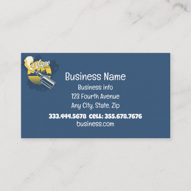 Tarjeta De Visita Vape Smoke Shop Store Cigarette Electrónico (Anverso)