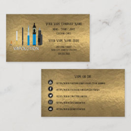 Tarjeta De Visita VAPE | Vapolación Gold Business Social Media