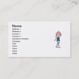 Tarjeta De Visita Vaquera en camisetas rosadas y regalos