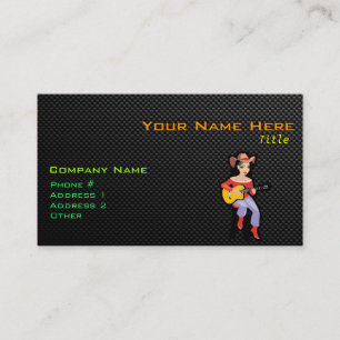 Tarjeta De Visita Vaquera lisa con la guitarra