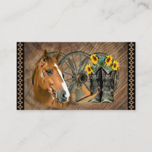 Tarjeta De Visita Vaquero de caballos occidentales bota rueda de Gor