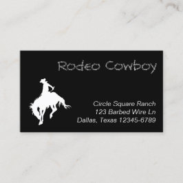 Tarjeta De Visita Vaquero de Rodeo Blanco en Forma