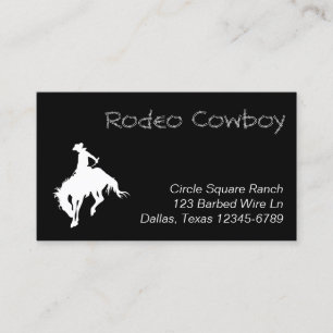 Tarjeta De Visita Vaquero de Rodeo Blanco en Forma
