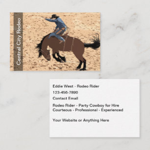 Tarjeta De Visita Vaquero de Rodeo para Contratar
