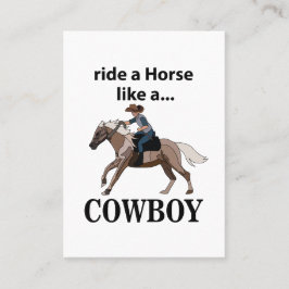Tarjeta De Visita Vaquero Monta Un Caballo Como Un Vaquero