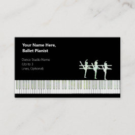 Tarjeta De Visita Var verde irlandés pianista ballet. Purpurina