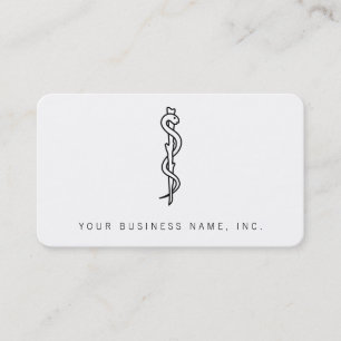 Tarjeta De Visita Vara profesional de Asclepio Médica
