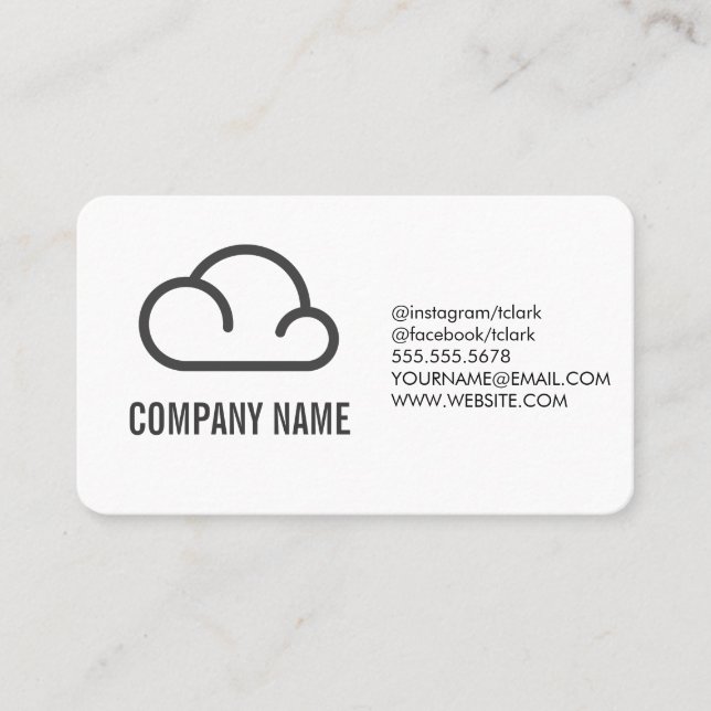 Tarjeta De Visita Variación de iconos de nube (Anverso)