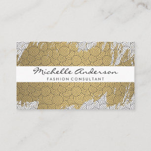 Tarjeta De Visita Variación de patrón de Swirl cepillado dorado