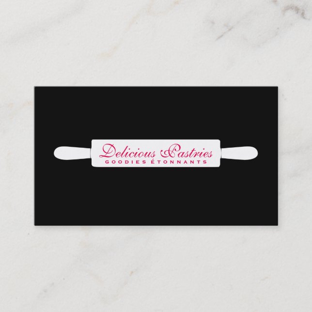 Tarjeta De Visita Variación de Rolling Pin (blanco) | Chef ejecutivo (Anverso)