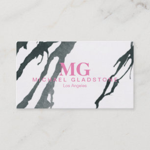 Tarjeta De Visita Variación de tinta de monograma (rosa)