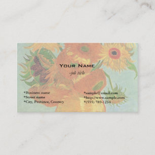 Tarjeta De Visita Vase con doce girasoles, Vincent van Gogh.