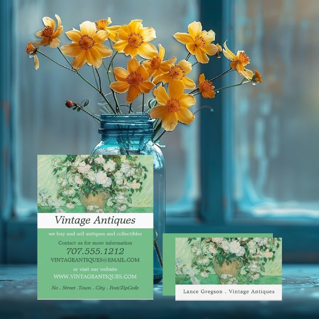 Tarjeta De Visita Vase con rosas rosas rosas rosas, Distribuidor Ant (Subido por el creador)