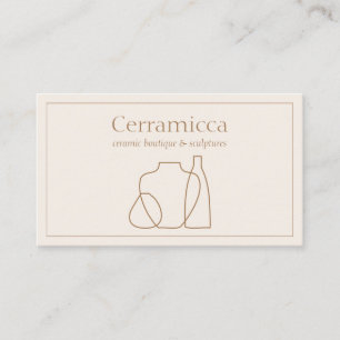 Tarjeta De Visita Vaso de cerámica de porcelana esculpida a mano de