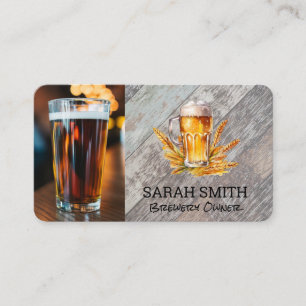 Tarjeta De Visita Vaso de cerveza   Trigo   Cervecería