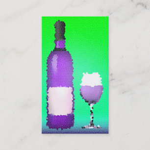 Tarjeta De Visita vaso de vino y botella : vidrio manchado