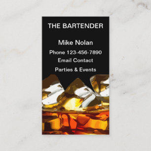 Tarjeta De Visita Vaso de whisky para barman