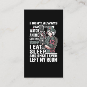 Tarjeta De Visita Vean a Anime Lover Otaku, fan del manga cómico ja