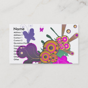 Tarjeta De Visita vector abstracto frenesí de mariposas