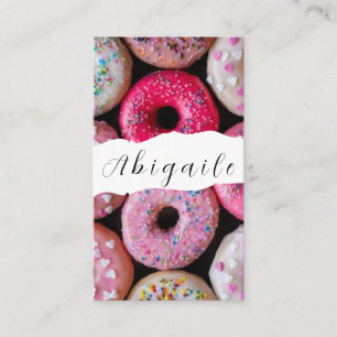Tarjeta De Visita Vector de Donas Vintage Sin Costuras Feather