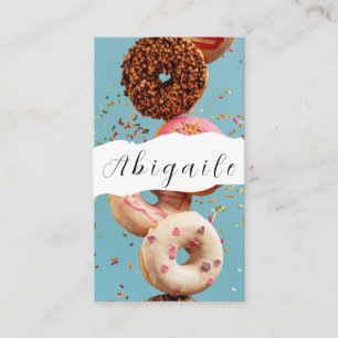Tarjeta De Visita Vector de Donas Vintage Sin Costuras Feather