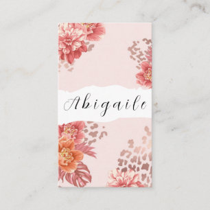 Tarjeta De Visita Vector de Flor de Pluma Floral Vintage Sin Costura