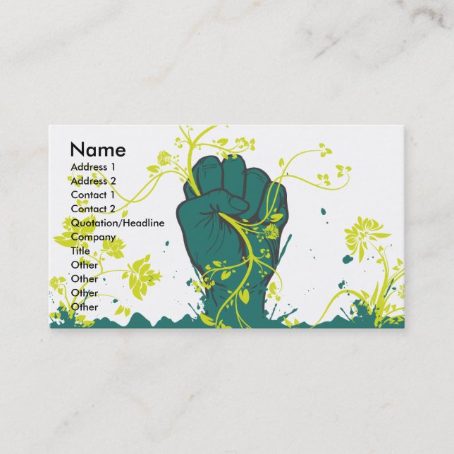 Tarjeta De Visita vector de naturaleza de agarre (Anverso)