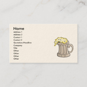 Tarjeta De Visita vector de pinta de cerveza, Nombre, Dirección 1, 