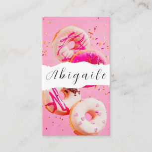 Tarjeta De Visita Vector de plumas Donuts Vintage sin costuras Negoc
